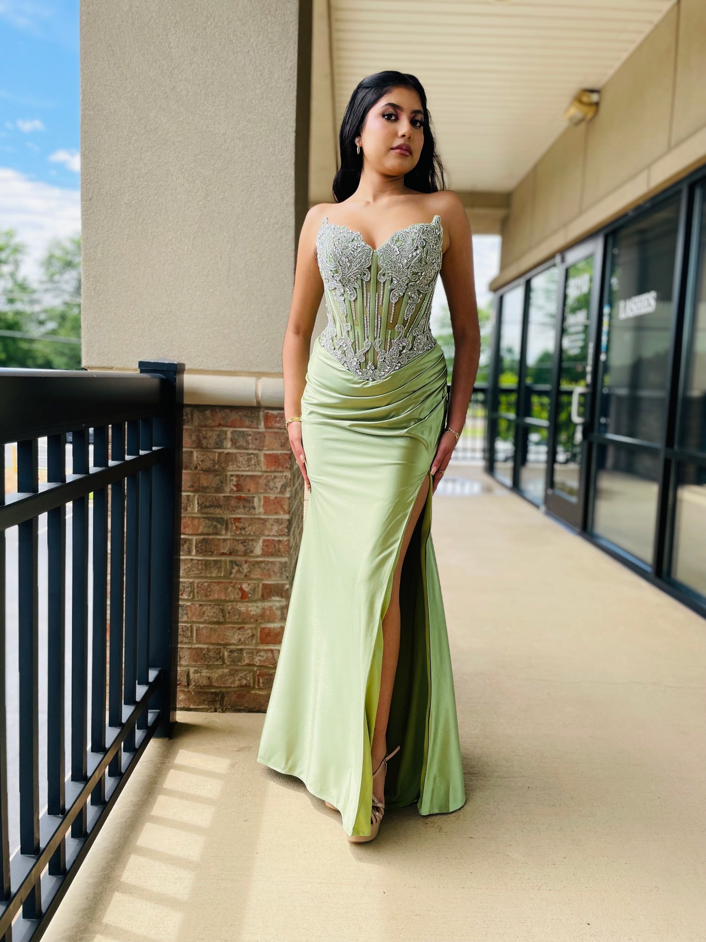 The Jennifer Crystal Strapless Fitted Gown