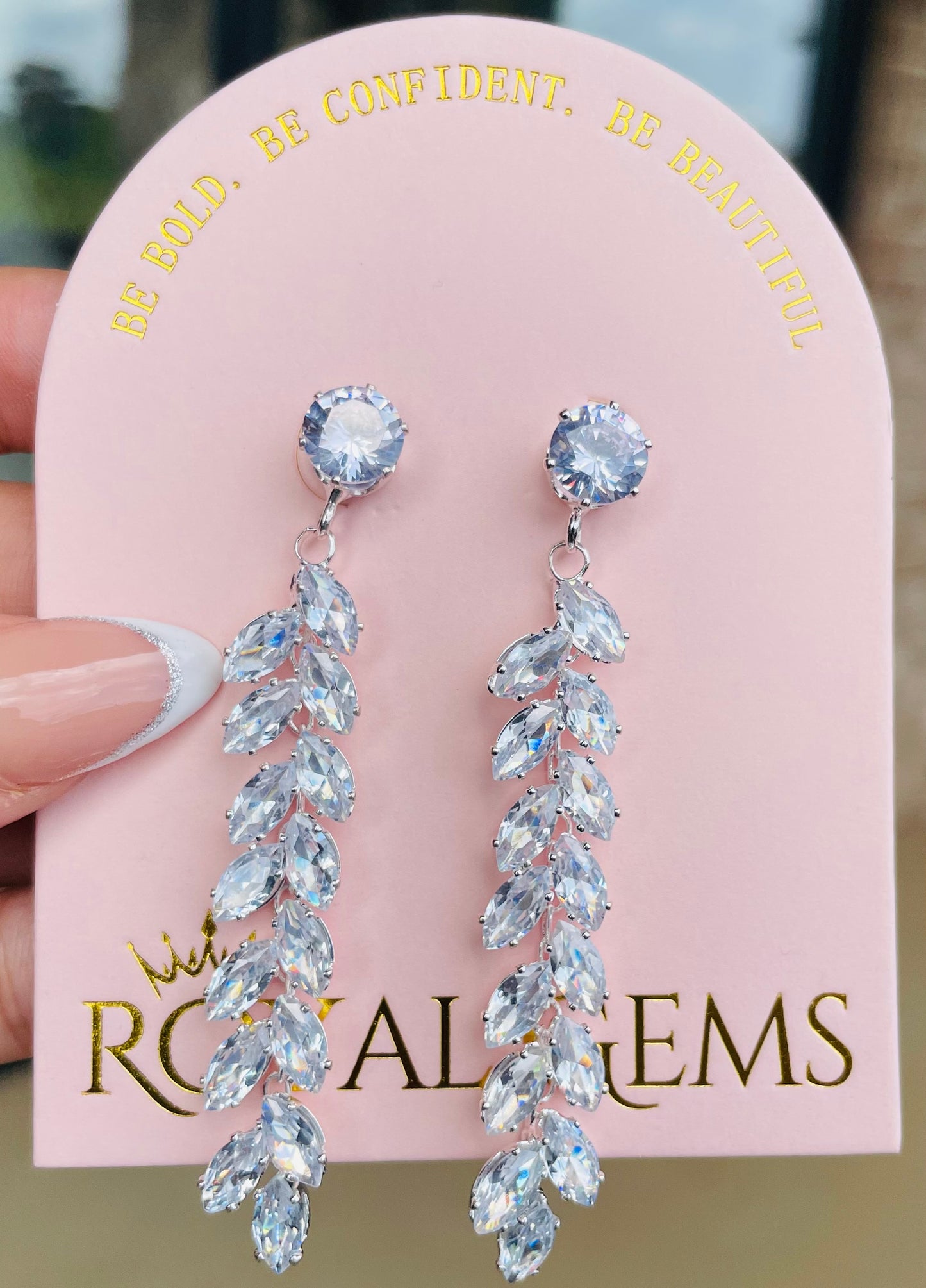 Long Silver Linear Earrings