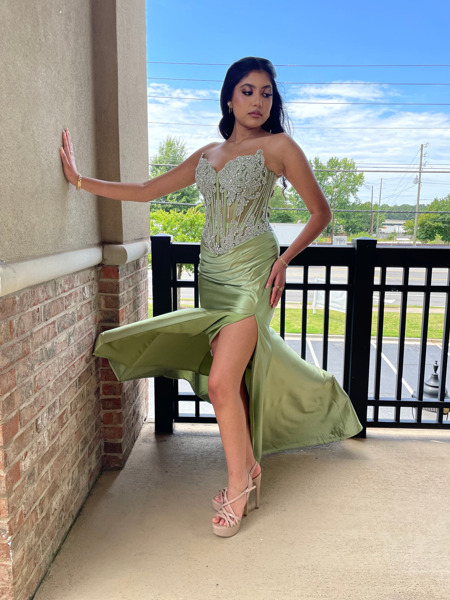 The Jennifer Crystal Strapless Fitted Gown