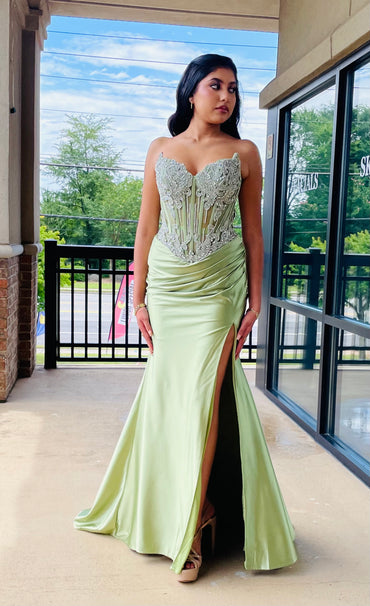 The Jennifer Crystal Strapless Fitted Gown