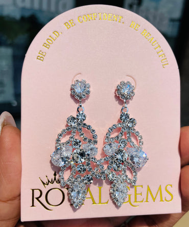 Long Silver Chandelier Earrings