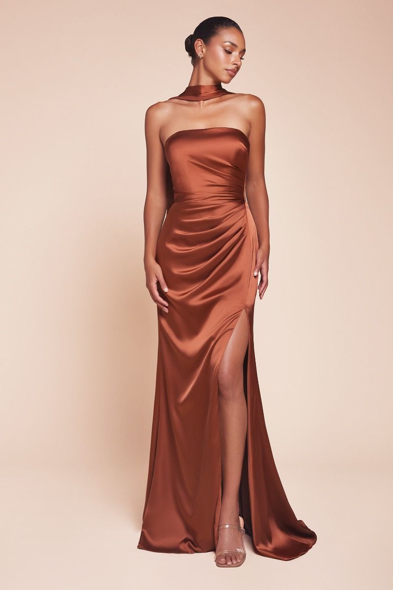 The Sasha Satin Dress with Sash