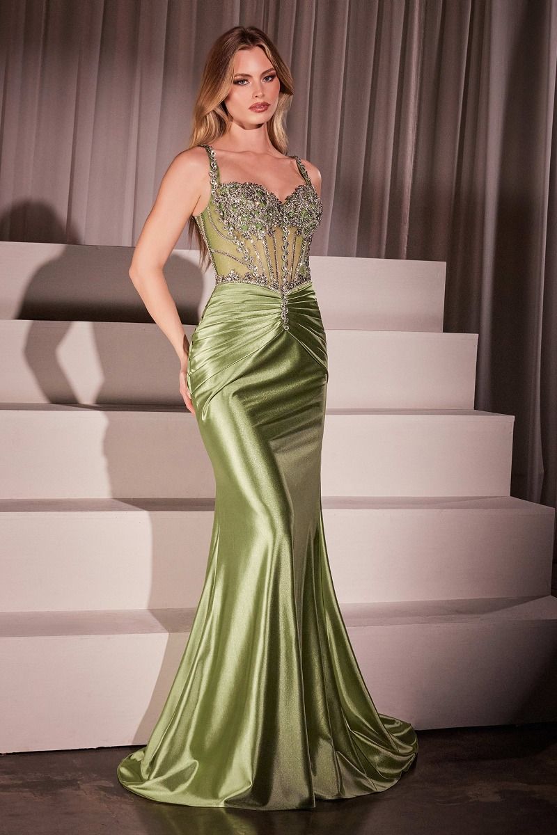 The Hilda Crystal Embellished Satin Gown