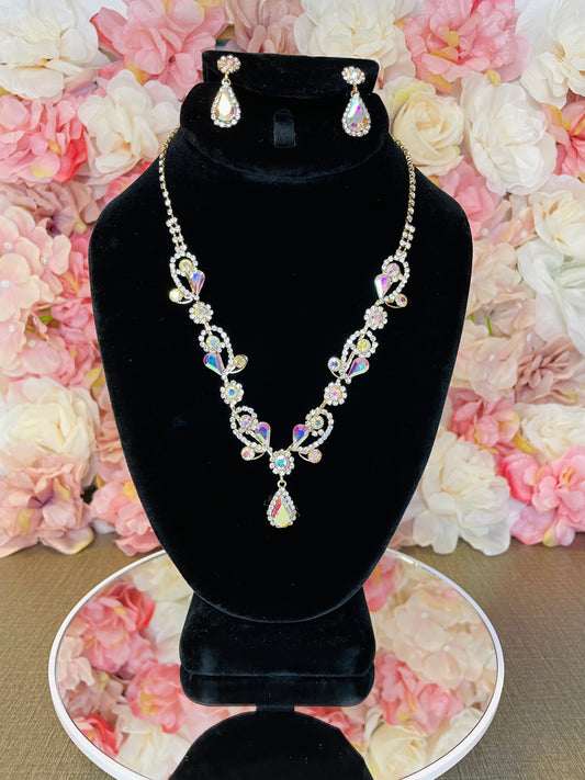 Iridescent Necklace and Earring Set