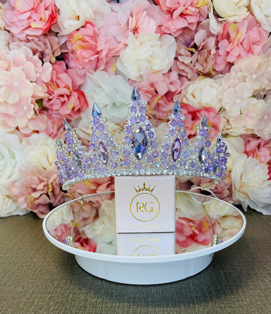 Lilac Rhinestone and Jewel High Point Tiara