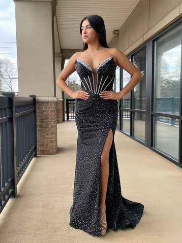 The Mercedes Strapless Crystal Embellished Corset Dress