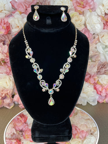 Iridescent Necklace and Earring Set