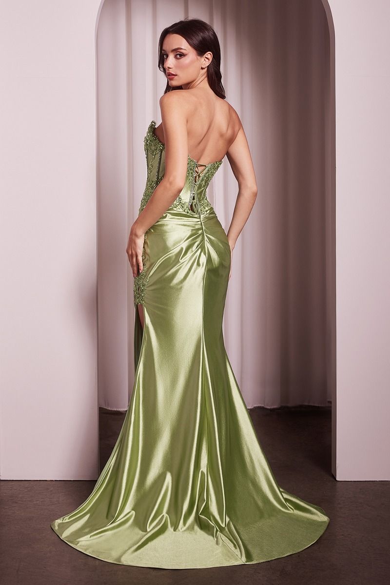 The Janet Corset Fitted Lace and Satin Gown