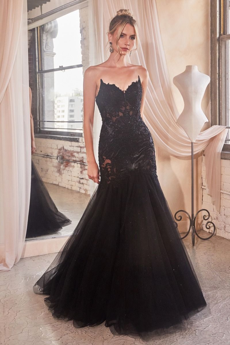 The Daisy Strapless Lace and Tulle Mermaid Gown Flower's Dress Boutique The Daisy Strapless Lace and Tulle Mermaid Gown Flower's Dress Boutique