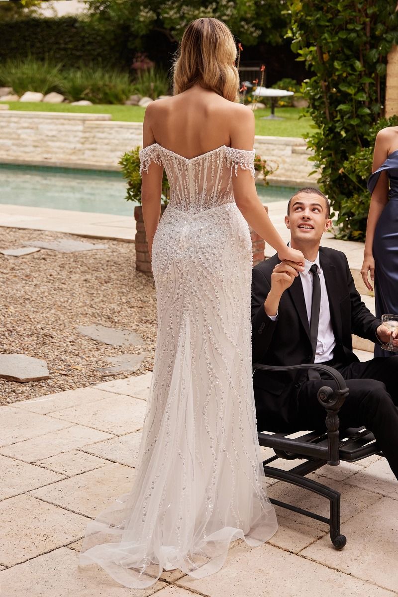 The Daniella off the Shoulder Sequin Gown