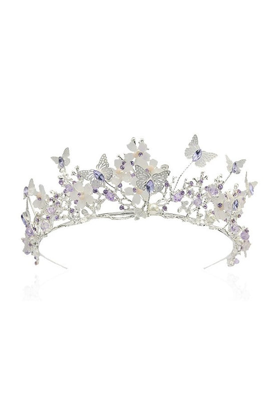 Enchanted Lilac Butterfly Tiara Silver