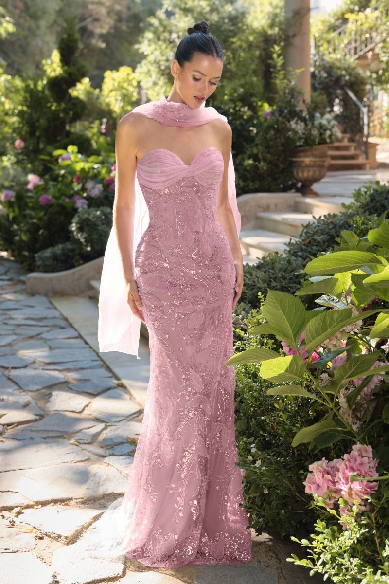 The Brenda Strapless Fitted Dress Mauve / 18 The Brenda Strapless Fitted Dress Mauve / 18
