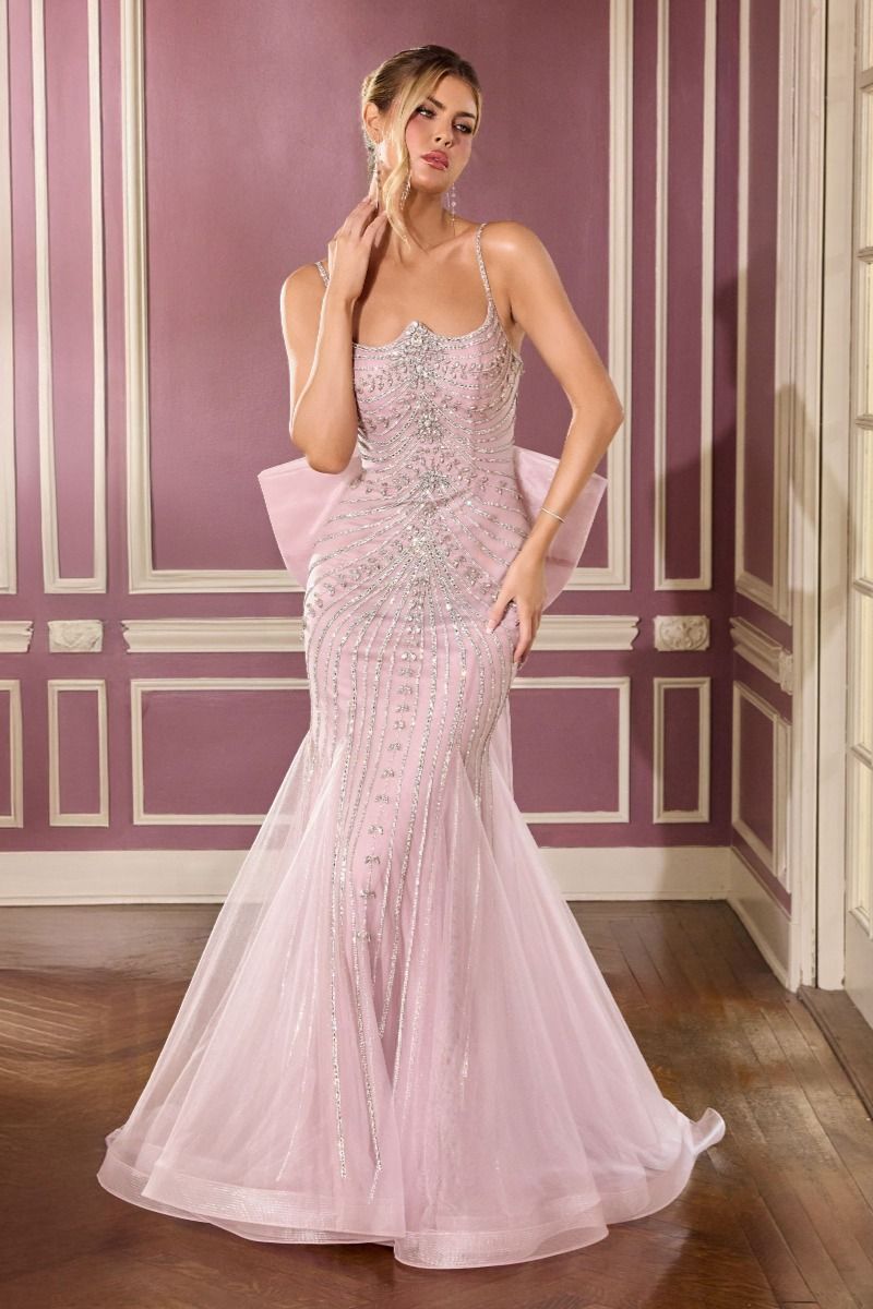 beaded bow dress Ivory Strapless Beaded Bow Back Midi Dress