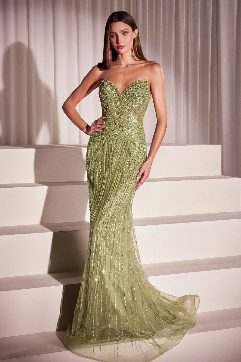 The Stella Sequin Strapless Fitted Dress