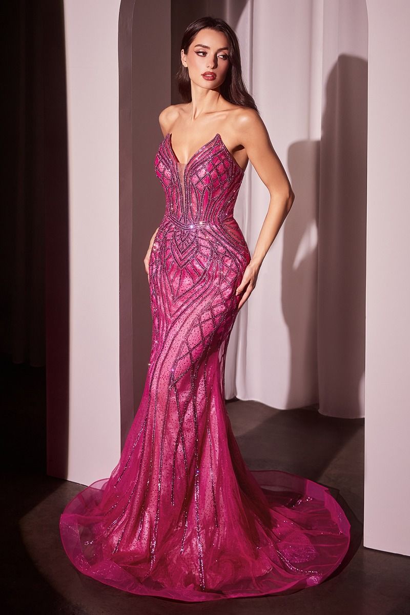The Silvia Strapless Embellished Mermaid Gown