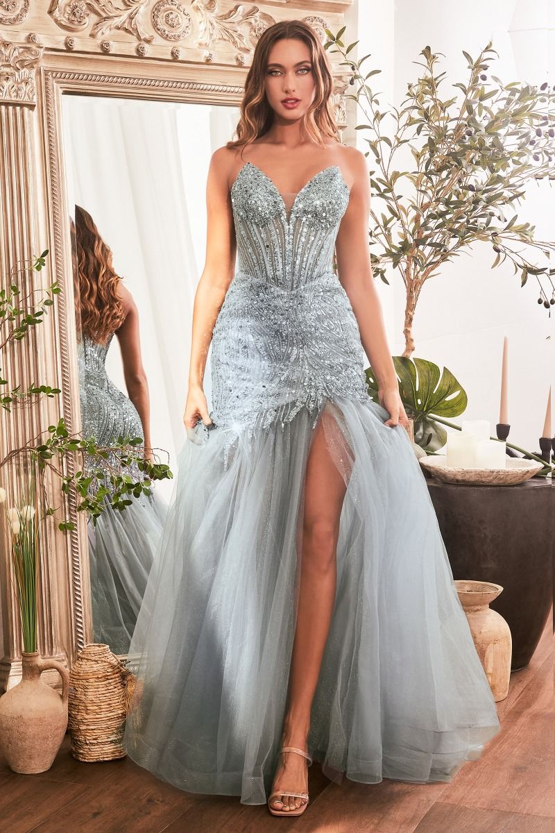 The Annalise Strapless Beaded Mermaid Gown