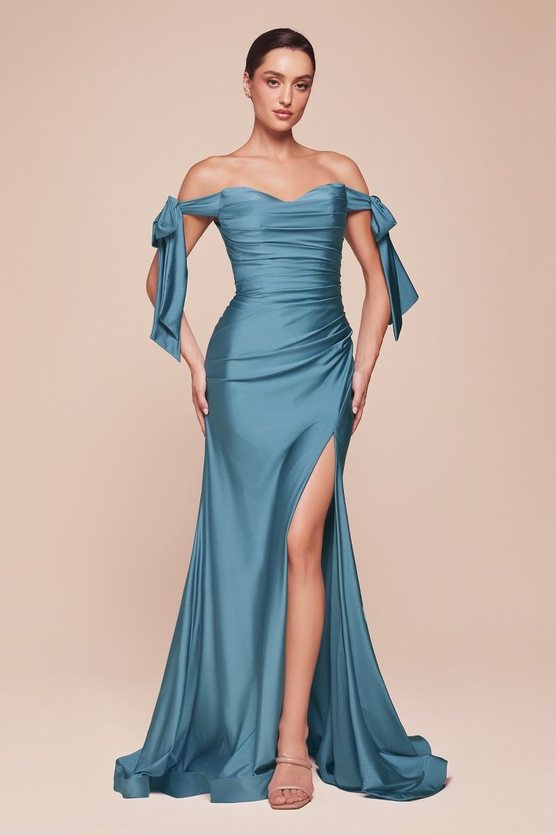 Bow-tie Off-Shoulder Bridesmaid Dress: Plus