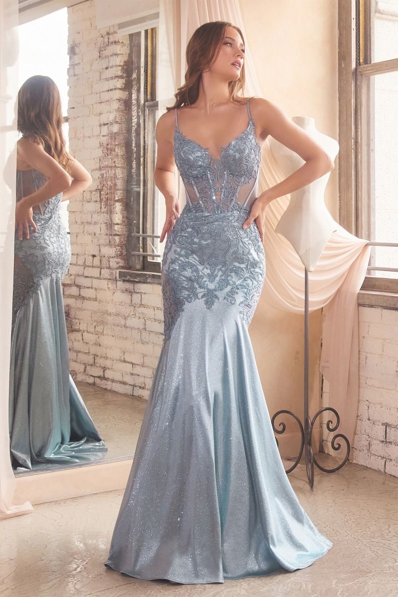 The Ellison Glitter and Lace Mermaid Gown Fuchsia / 8 The Ellison Glitter and Lace Mermaid Gown Fuchsia / 8