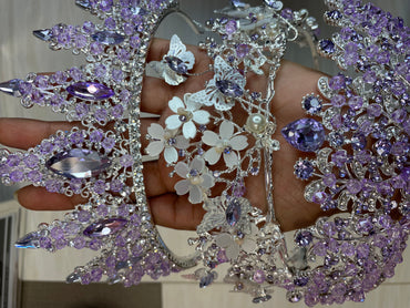 Enchanted Lilac Butterfly Tiara Silver