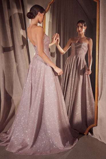 The Alana A-Line Shimmering Gown