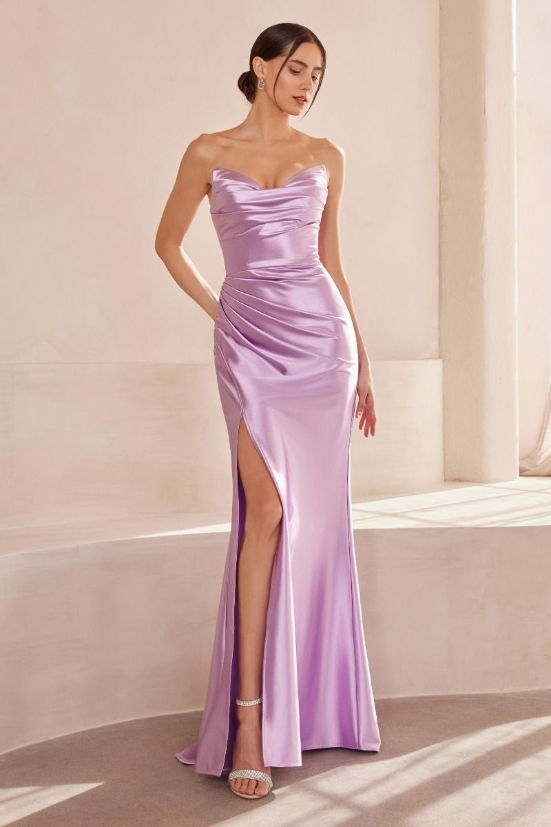 The Jeanie Satin Stretch Fitted Gown