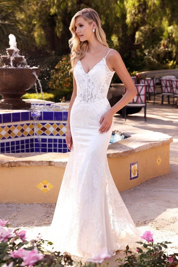 Mermaid Corset Lace Wedding Dress 8 / Off-White Mermaid Corset Lace Wedding Dress 8 / Off-White