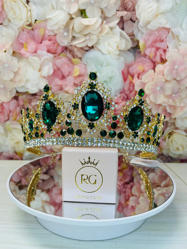 Quinceañera Crown Gold with Emerald