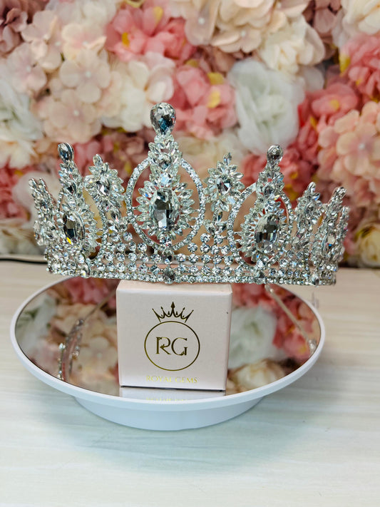 Silver Quince Crown with Crystal Jewels