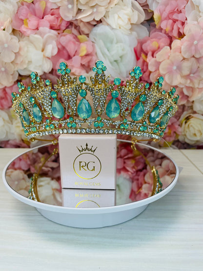 Sage and Gold Quinceañera Crown