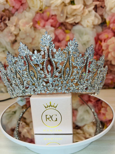 Silver Quinceañera Crown with Sparkling Jewels