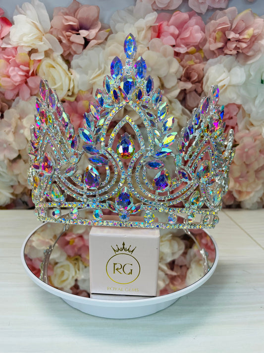 Tall Iridescent Quinceañera Crown