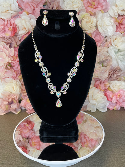 Iridescent Necklace and Earring Set