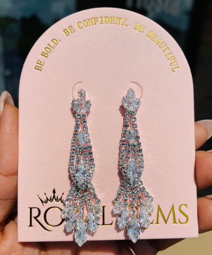 Long Silver Dangle Earrings