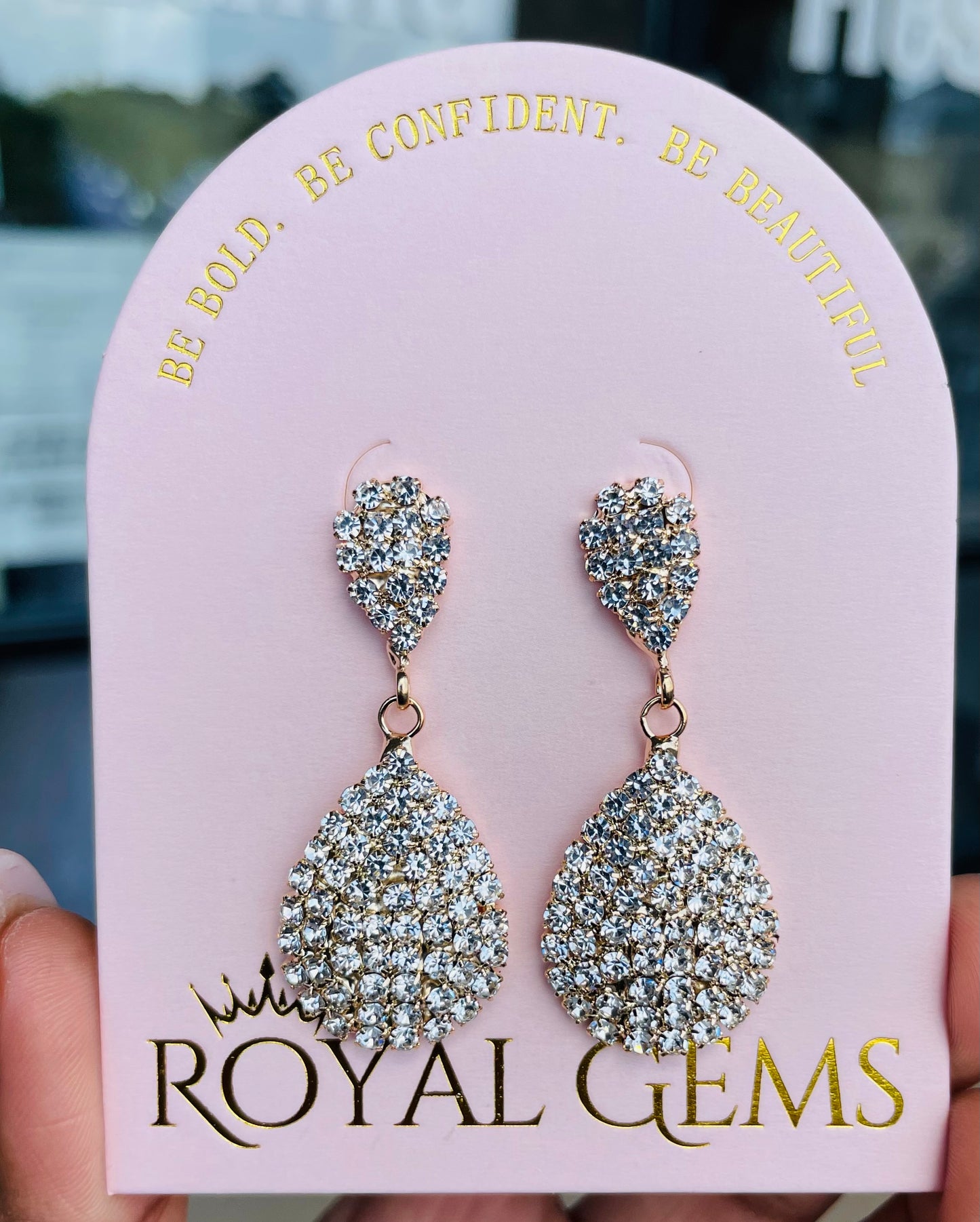 Gold Tear Drop Earrings Fashion Jewelry