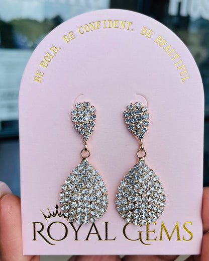 Gold Tear Drop Earrings Fashion Jewelry