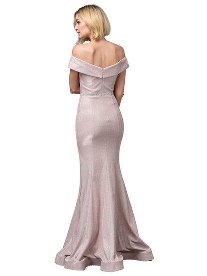 Iris Shimmering Off-Shoulder Evening Gown