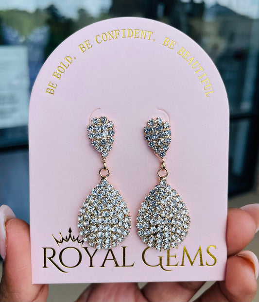 Gold Tear Drop Earrings Fashion Jewelry