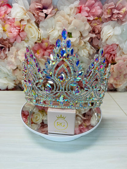 Tall Iridescent Quinceañera Crown