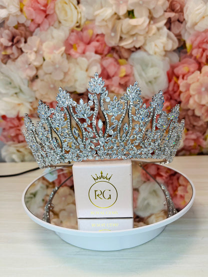 Silver Quinceañera Crown with Sparkling Jewels