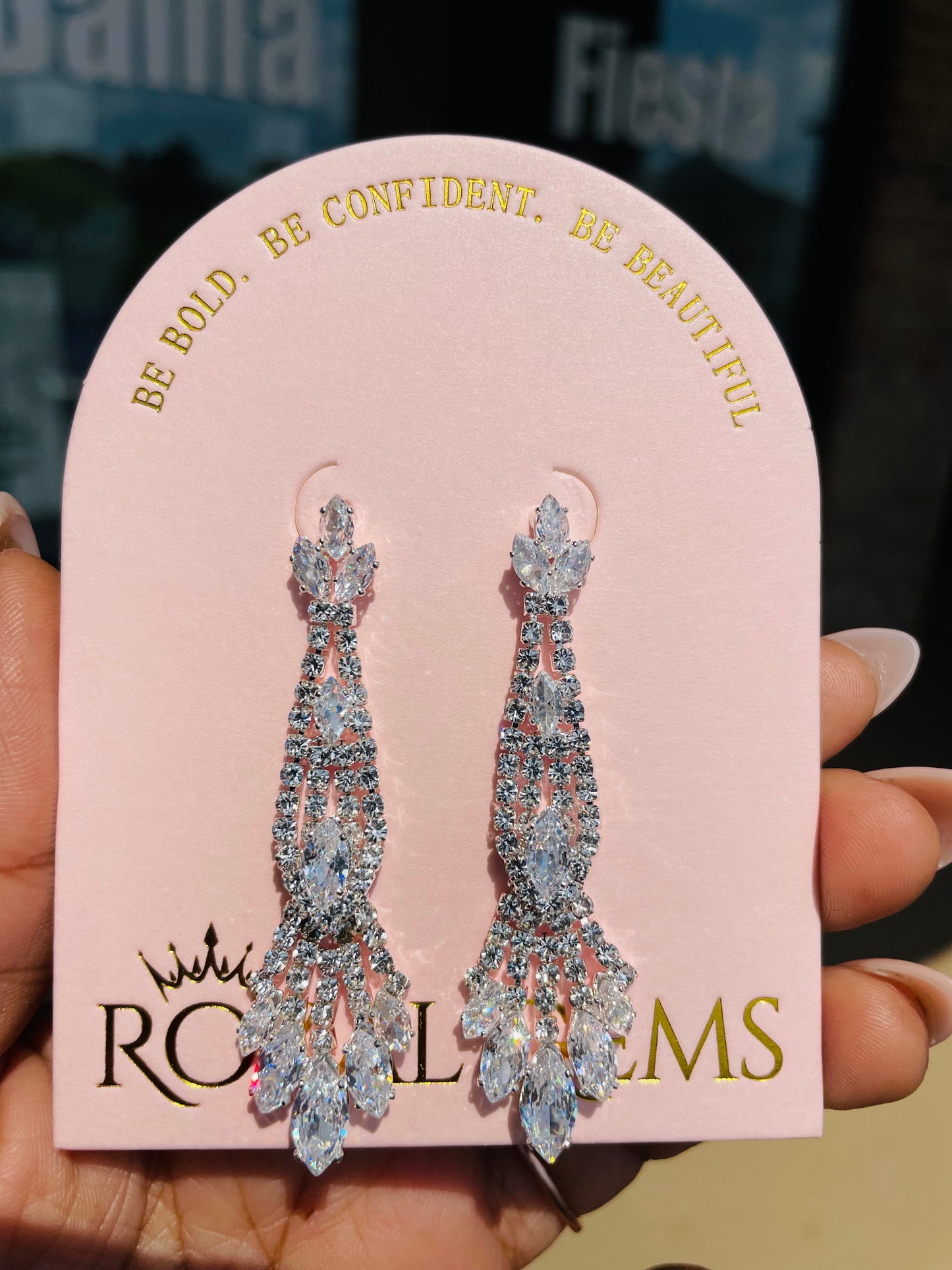 Long Silver Dangle Earrings