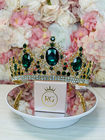 Quinceañera Crown Gold with Emerald