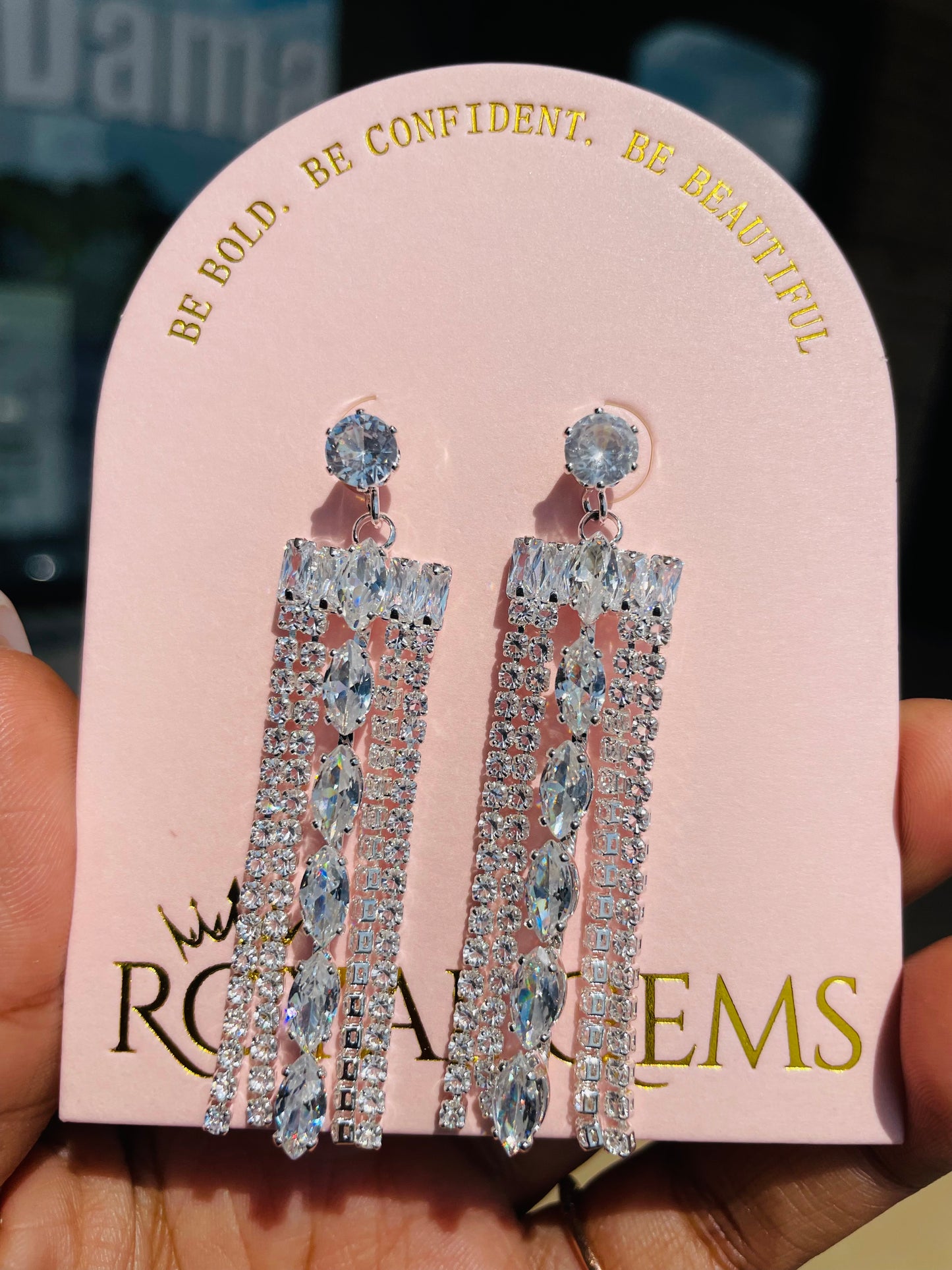 Silver Square Dangle Earrings
