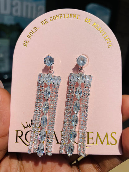 Silver Square Dangle Earrings