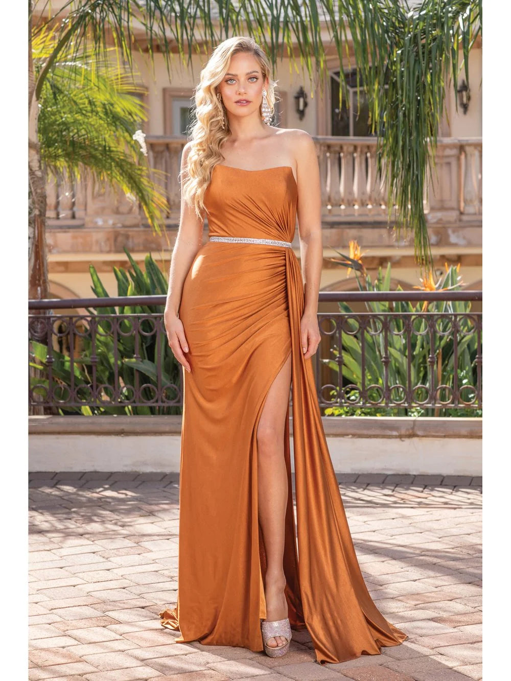 The Magaly Jersey Stretch Strapless Gown