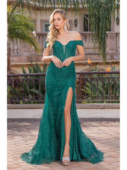 Anastasia Off the Shoulder Gown with Long Train