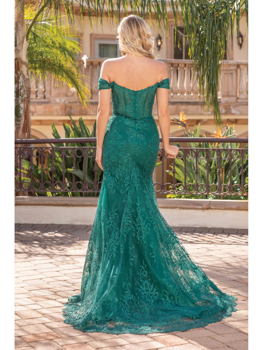 Anastasia Off the Shoulder Gown with Long Train