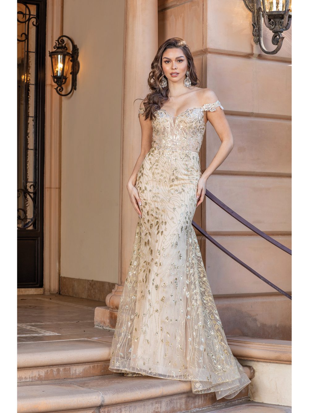 Georgina Sparkling Evening Gown Rose Gold / Large Georgina Sparkling Evening Gown Rose Gold / Large