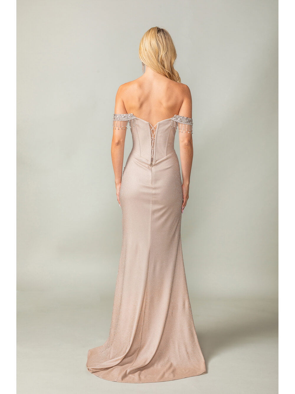 The Bonnie Off the Shoulder Fitted Gown