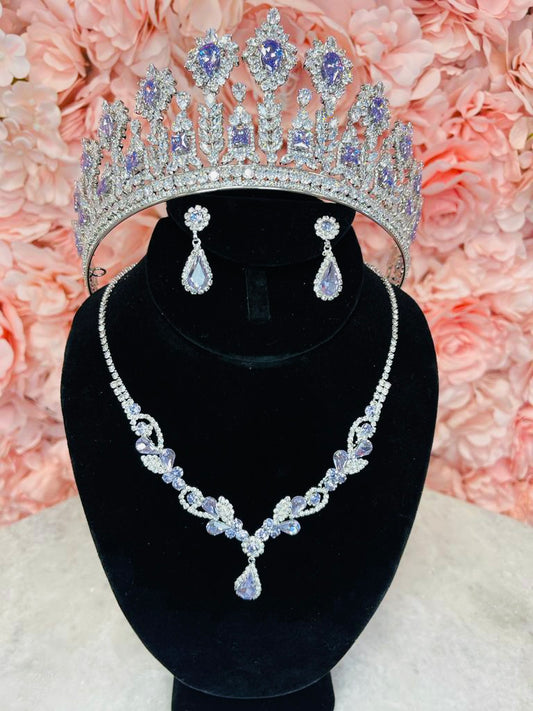 Lilac with Silver Crown Set