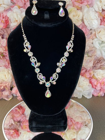 Iridescent Necklace and Earring Set